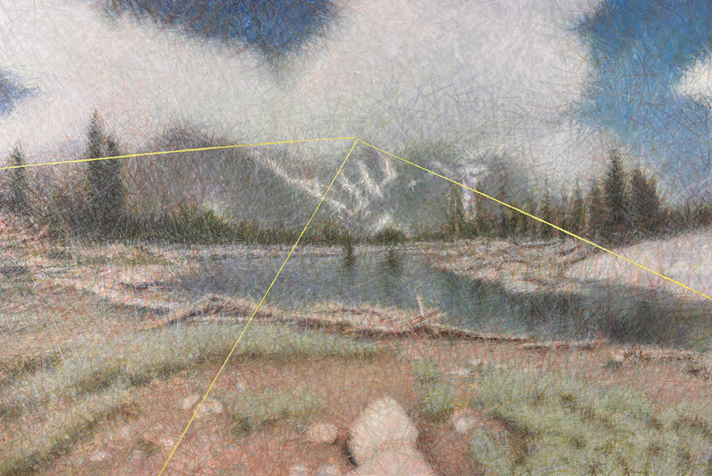 Norman Leto, A Raytrace Lake, ulje na platnu 120x80 cm, 2024