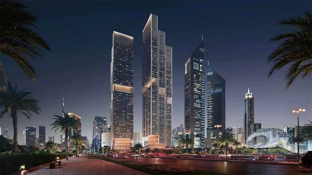 Projekt Jumeirah Residences Emirates Towers autora Scda Architects u Dubaiju